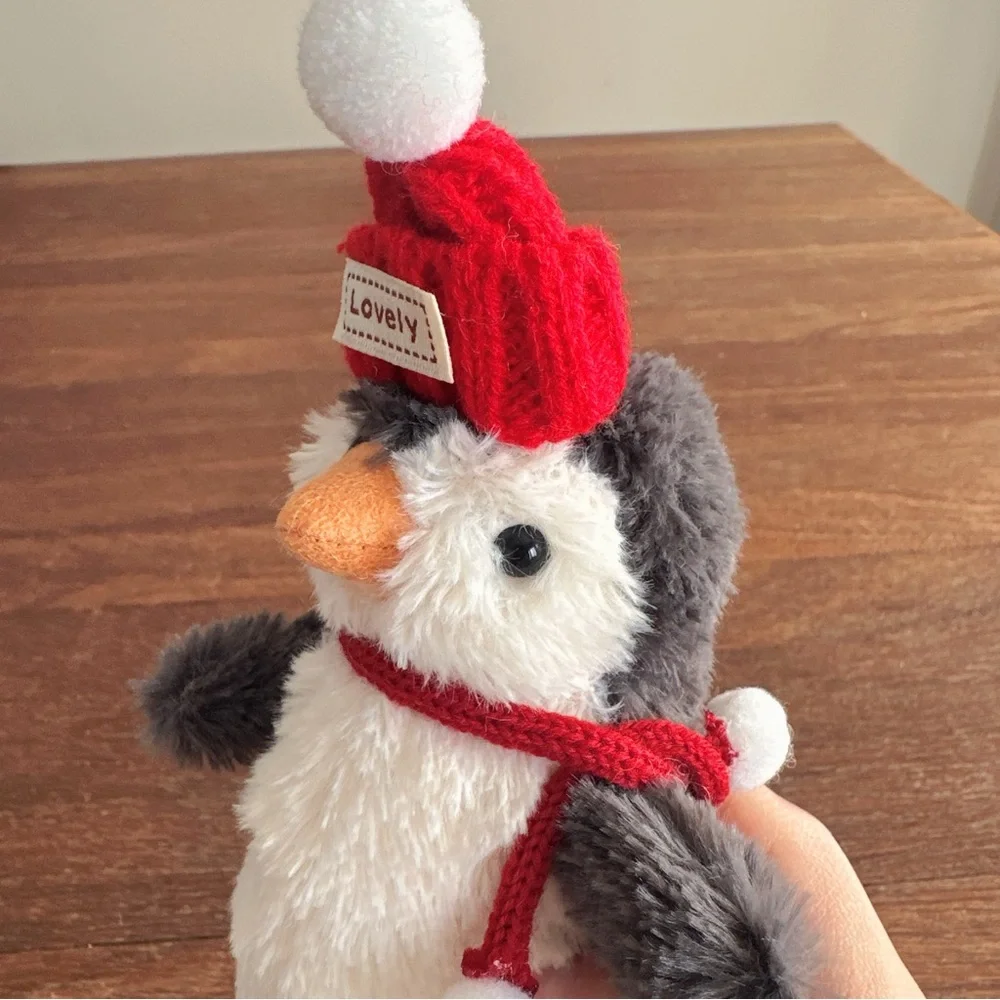 Penguin Plush Keychain Charm Red Hat Scarf Cute Kawaii Bag Charm New Gift